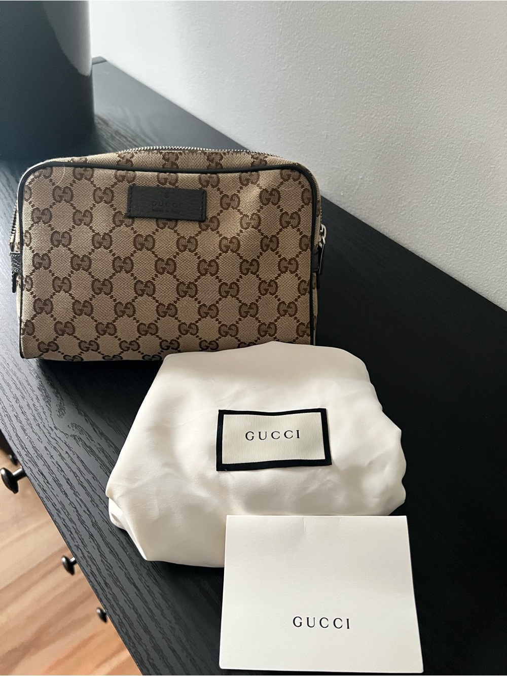 Gucci Beige/Brown GG Supreme Canvas Belt Bag Pouch